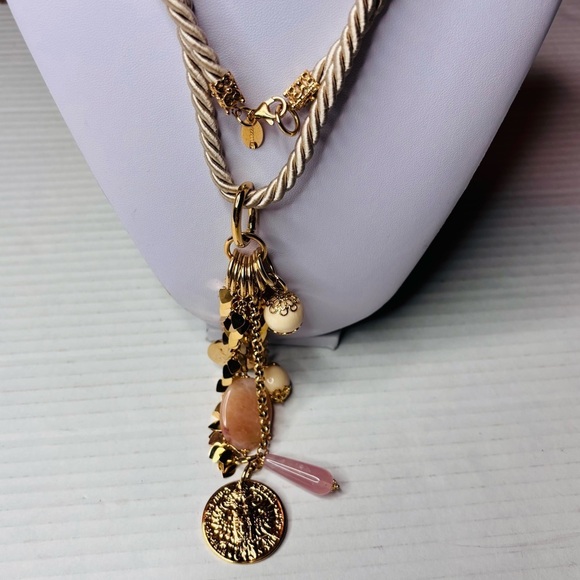 BELLEZZA Bronze Coin Charm Cluster Pendant Long Rope Necklace - Picture 3 of 7